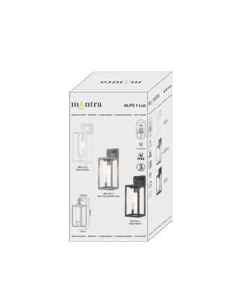 ALPS * APLIQUE 1L E27 IP65 GRIS OSCURO